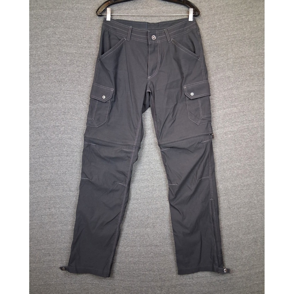 Kuhl Mens Pants 30X32 Black Nylon Stealth Convertible Pant Hiking Camping Gorp